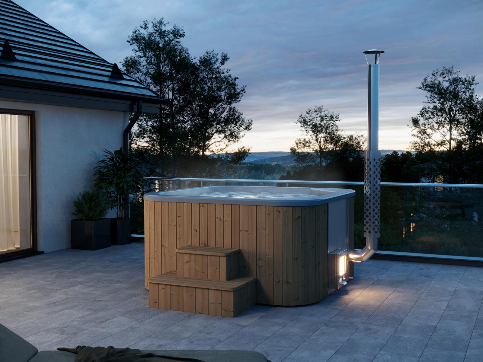 Hottub Deluxe vierkant Thermowood